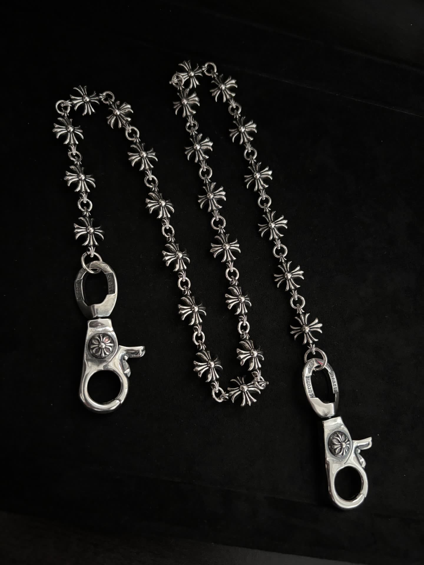 Chrome Hearts Silver Flower Chain with Lobster Clasps